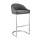 Armen Living Atherik Counter Stool in Brushed Stainless Steel with Gray Faux Leather 840254335851 - alternate 1
